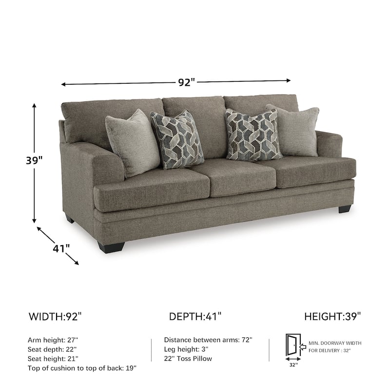 Signature Design by Ashley Stonemeade Sofa - 92" W x 41" D x 39" H