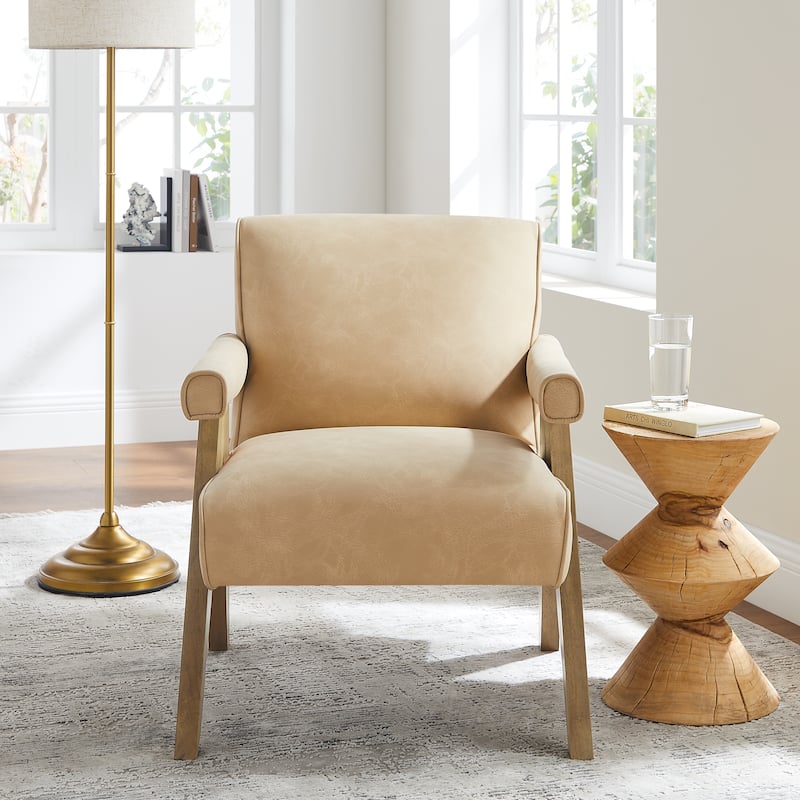 Nelson Modern Vegan Leather Arm Chair by Greyson Living