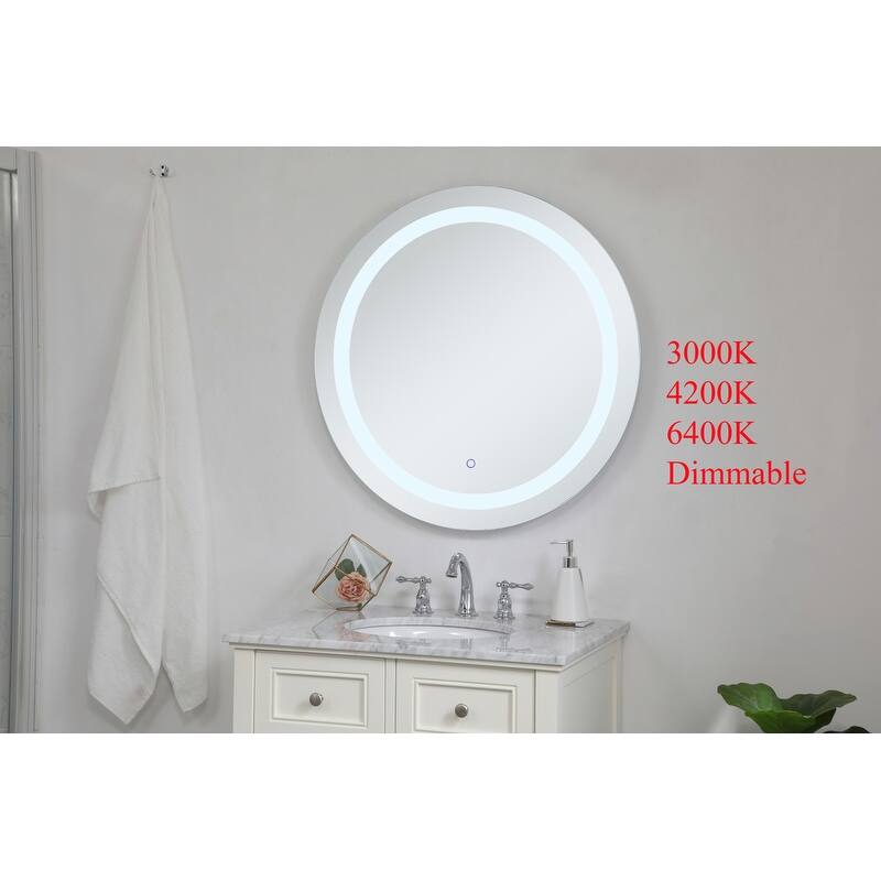 Avalon 32 " diameter Hardwired LED mirror - Silver