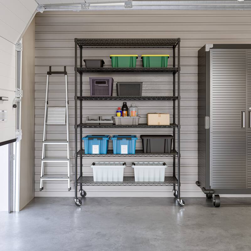Seville Classics UltraDurable 6-Tier NSF Steel Shelving with Shelf Liners