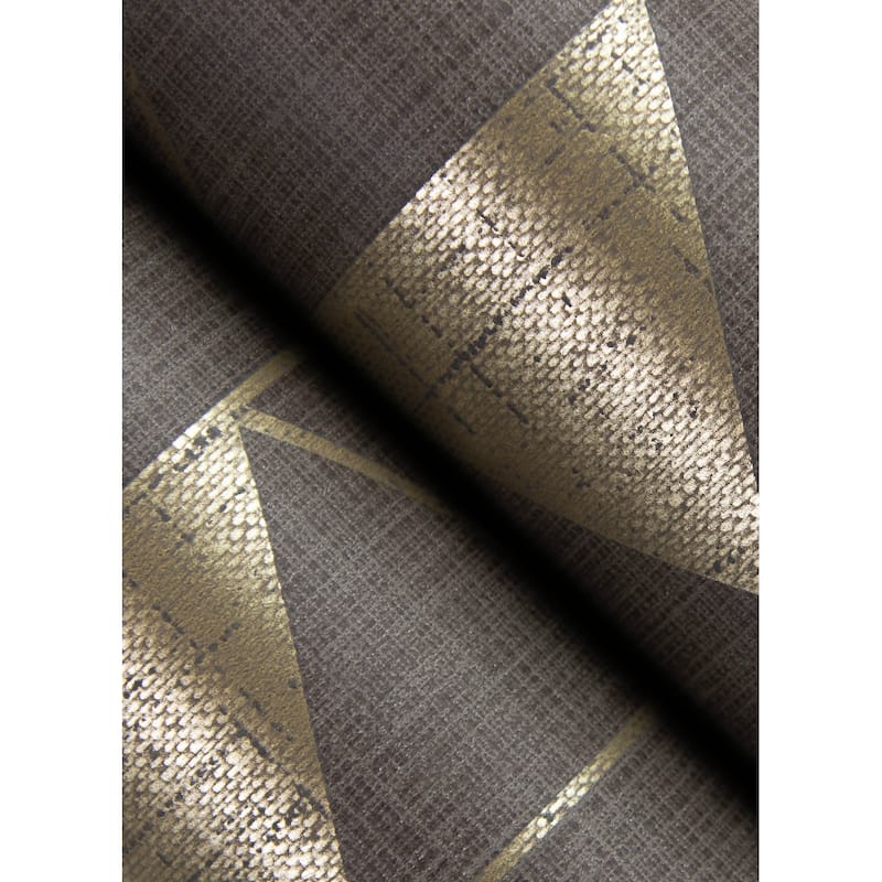 Scott Living Fairbank Chocolate Linen Geometric Wallpaper