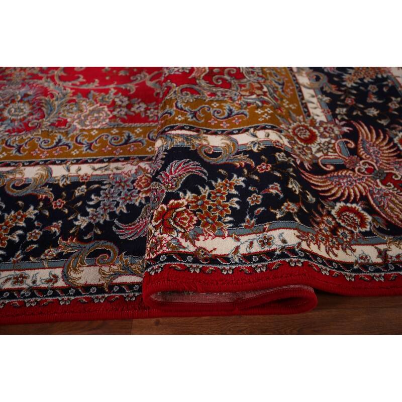 Victorian Style Red Kashan Turkish Area Rug Red Machine Made Carpet - 9'8" x 12'8"