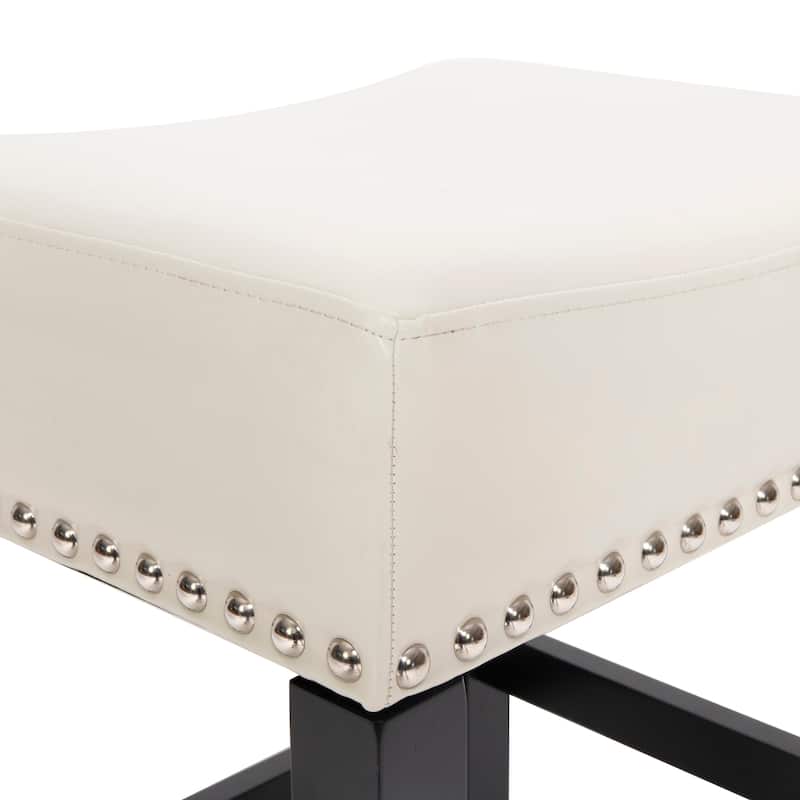 Laramie 26-inch Bonded Leather Backless Counter Stool (Set of 2) by Christopher Knight Home