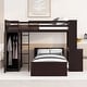 preview thumbnail 26 of 31, Twin Size Loft Bunk Bed with Twin Stand-alone Bed, Shelves, Desk and Wardrobe