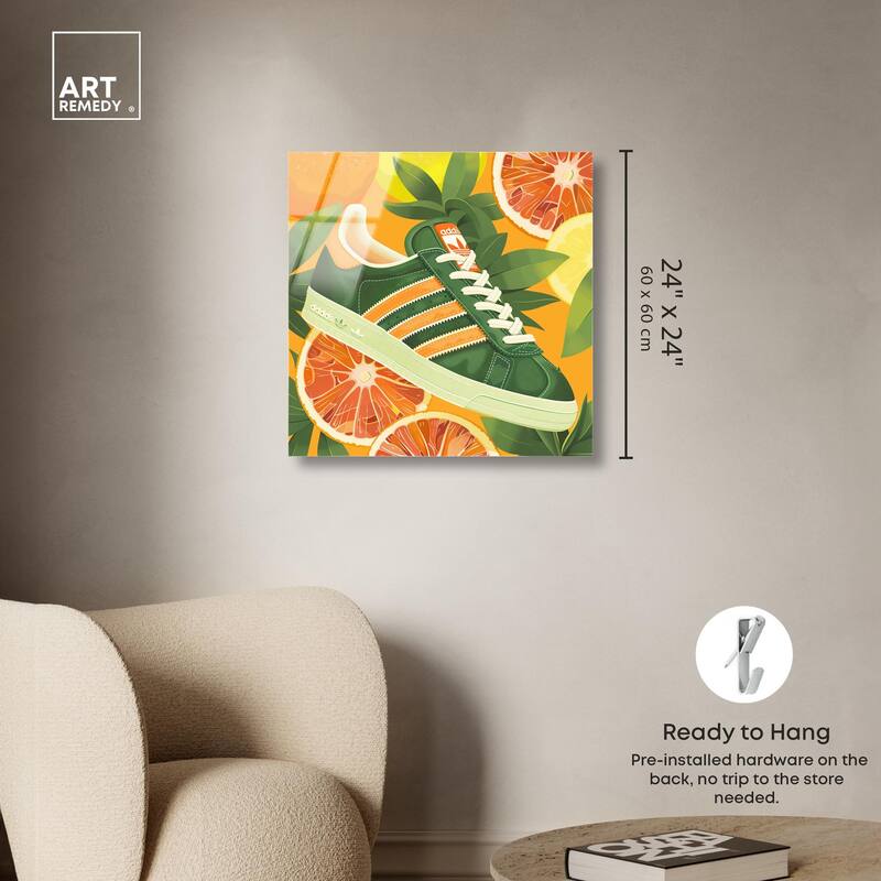 Citrus Sneaker Acrylic by Art Remedy, Ready to Hang
