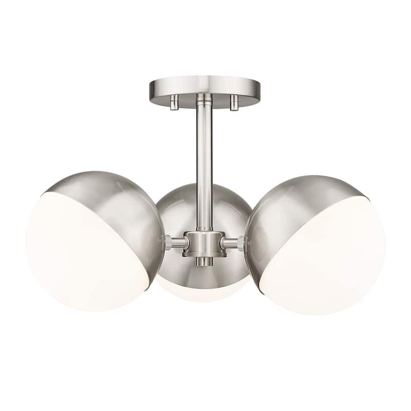 Z-Lite 7517-3SF Realm Sphere 3 Light 18" Wide Semi-flush Ceiling - Brushed Nickel