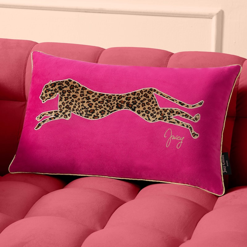 Juicy Couture Velvet Cheetah Pillow 14" x 24"