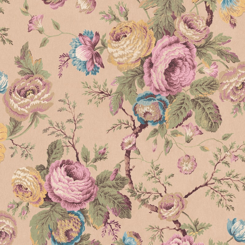 Laura Ashley Uffington Roses Plaster Pink Wallpaper