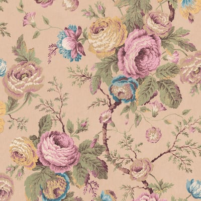 Laura Ashley Uffington Roses Plaster Pink Wallpaper
