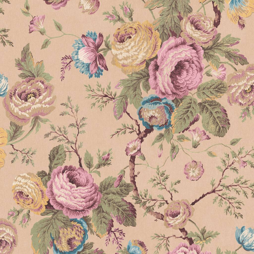 Laura Ashley Uffington Roses Plaster Pink Wallpaper