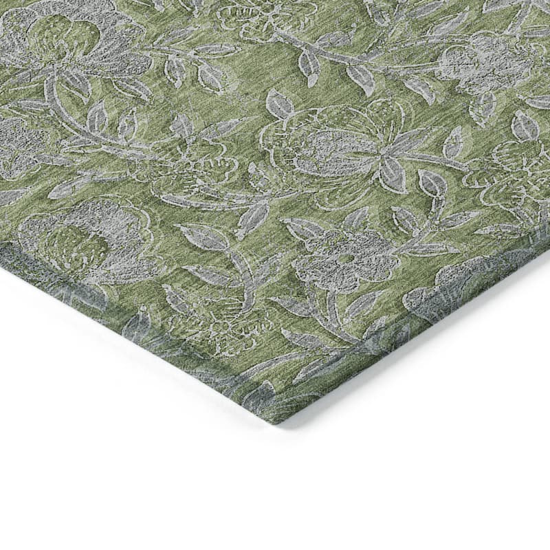 HomeRoots Floral Transitional Rectangle Outdoor Rug