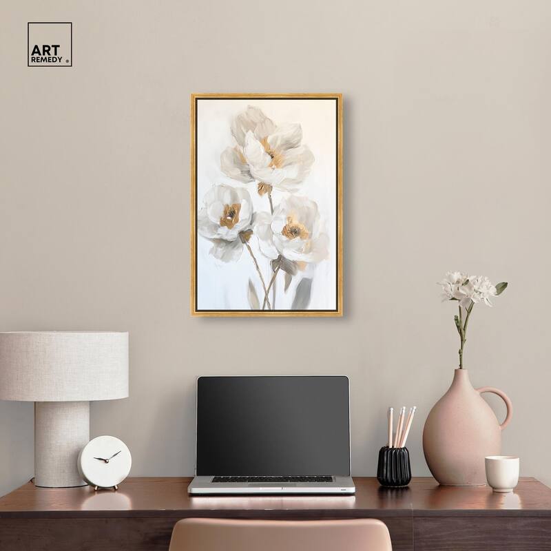 Silvered Flora II Canvas by Art Remedy