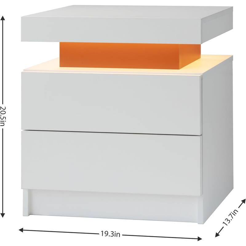 Nightstand End Table with 2 Drawers