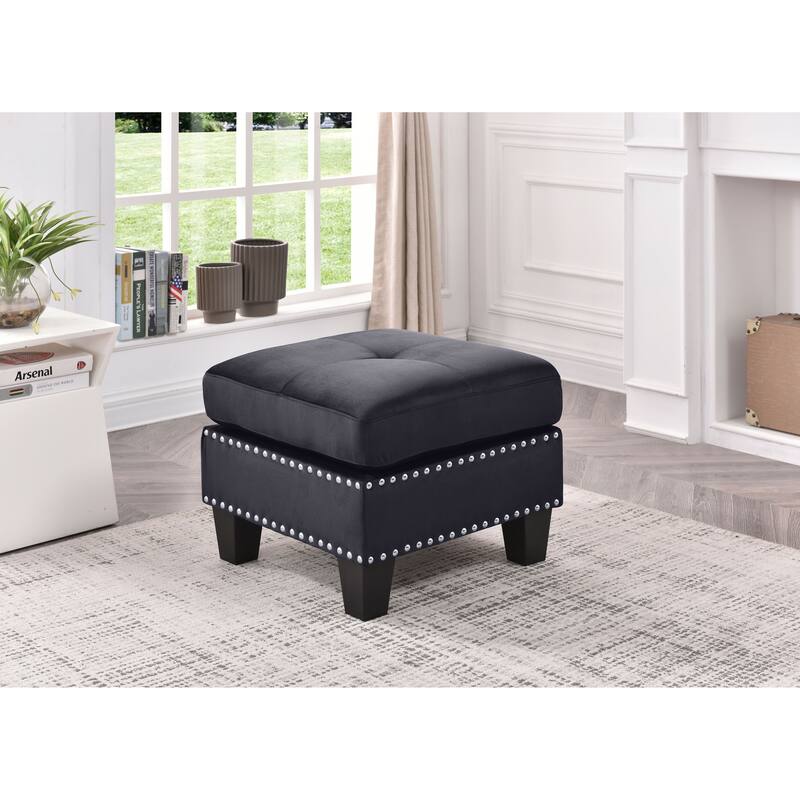 Copper Grove Meharrize Tufted Velvet Ottoman