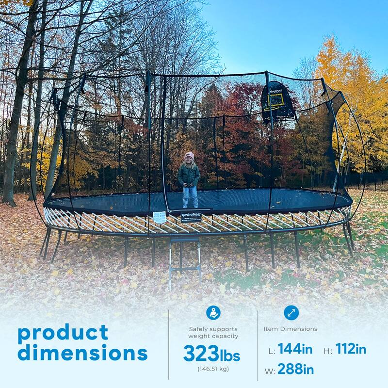 Springfree Trampoline 12'x19' Jumbo Oval Trampoline with 22'x29' Space Required - 323