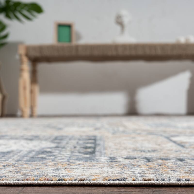 Midnight/Tan Tribal Area Rug