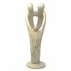 preview thumbnail 1 of 10, Handmade Soapstone Loving Family Embrace Parent and Child Statue 2 Parents 1 Child