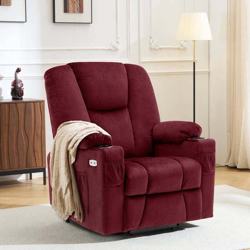 MCombo Electric Power Lift Recliner Chair with Extended Footrest, Fabric 7507