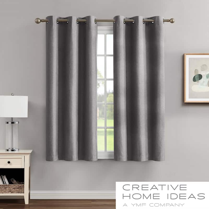 Creative Home Ideas Legrae Blackout Grommet Window Curtain Panel Pair with Tiebacks