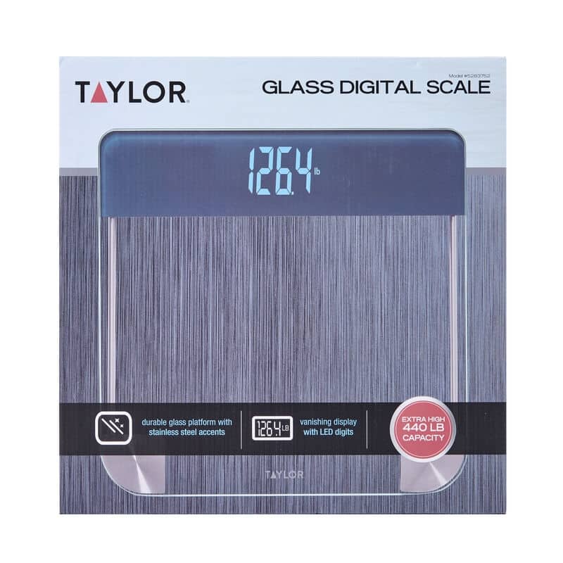 Taylor Digital Clear Glass Magic Display Bathroom Scale