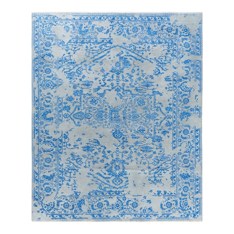 Ikat One-of-a-Kind Hand-Knotted Area Rug - Beige, 8' 1" x 9' 10" - 8' 1" x 9' 10"