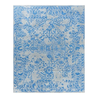 Ikat One-of-a-Kind Hand-Knotted Area Rug - Beige, 8' 1" x 9' 10" - 8' 1" x 9' 10"