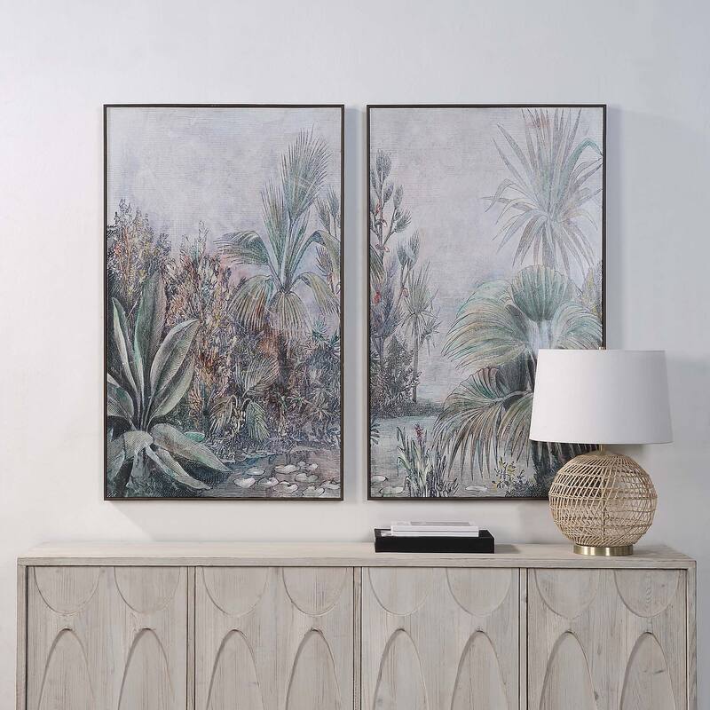 Renwil Labyrinth 30" Wide Canvas Art, Green