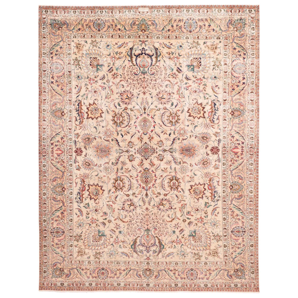 ECARPETGALLERY Hand-knotted Antalya Vintage Tan Wool Rug - 9'7 x 12'4