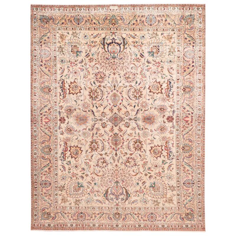 ECARPETGALLERY Hand-knotted Antalya Vintage Tan Wool Rug - 9'7 x 12'4