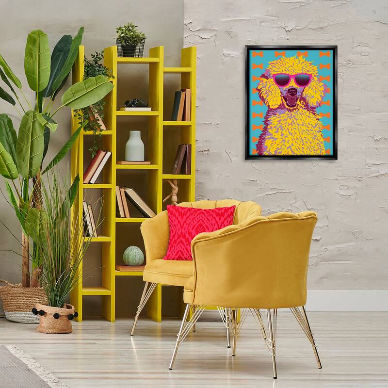 Stupell Retro Pop Poodle Framed Floater Canvas Wall Art Design By Marcus Prime
