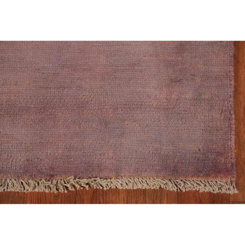 Modern Gabbeh Oriental Rug Hand-Knotted Brown Wool Carpet - 4'10" x 6'0"
