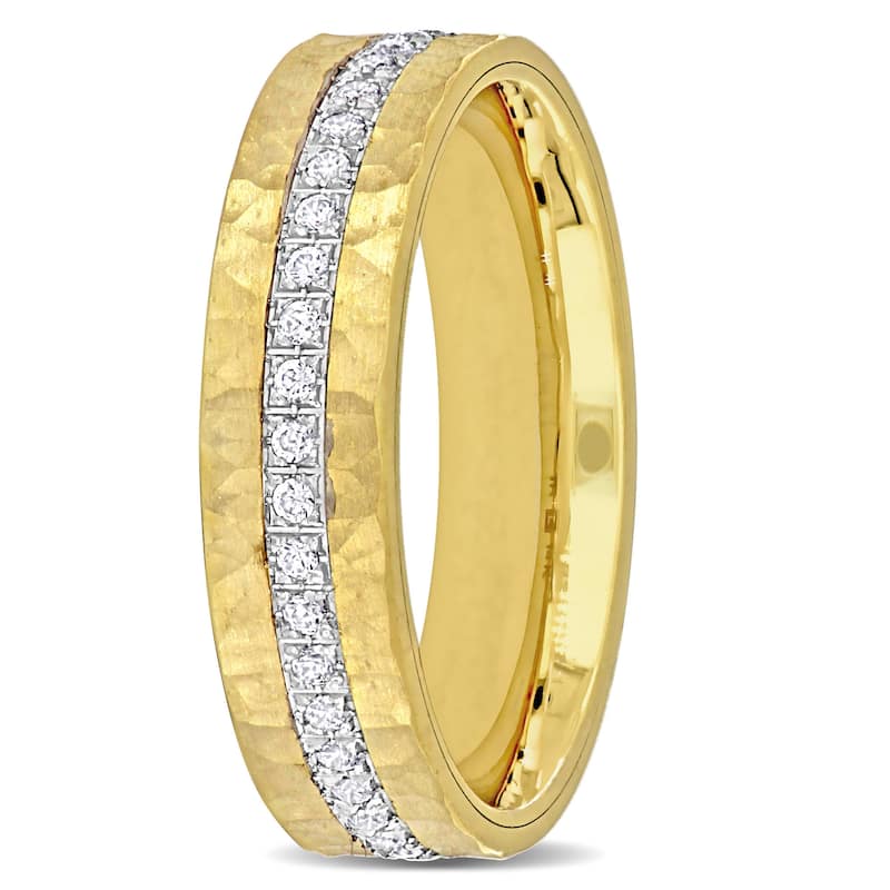 Miadora 1/2ct TGW Cubic Zirconia Eternity Wedding Band Two-Tone 14k Gold