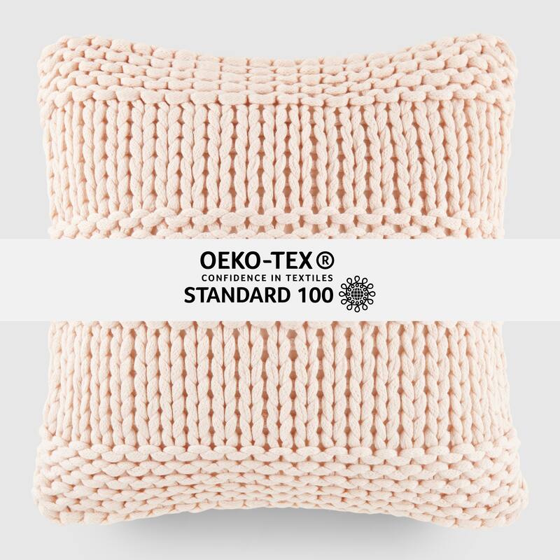 Cozy Chunky Knit Acrylic Decor Throw Pillow