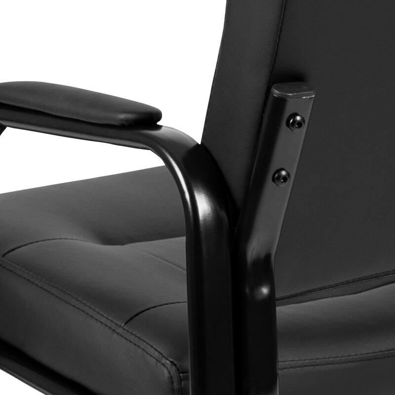 Upholstered Tufted Executive Reception Chair - Black