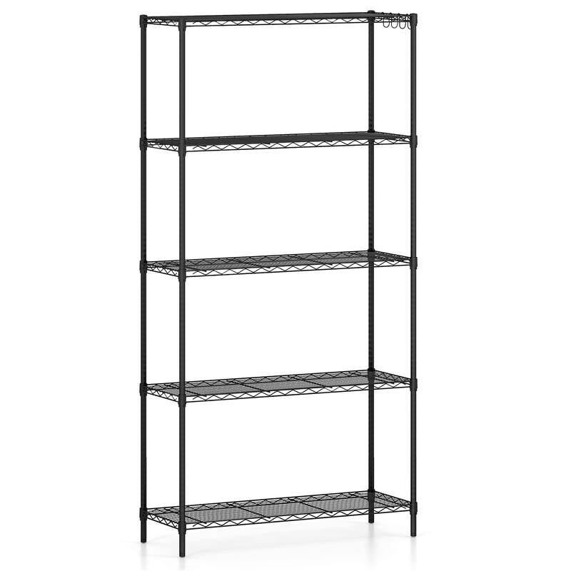 Gymax 2PCS 5-Tier Metal Storage Shelving Unit w/V-Shaped Wire Rack for