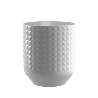 Abode Homewares Diamond Stoneware Melamine Crock - White