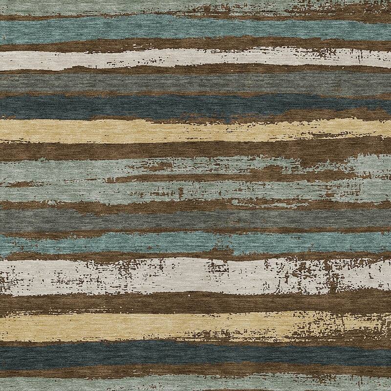 HomeRoots Striped Transitional Rectangle Outdoor Rug