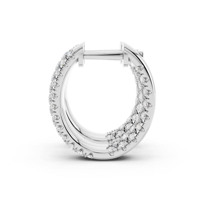 Vault Classic 2.00ct TW Natural Diamond 3-Row Hoop Earrings (I VS2)