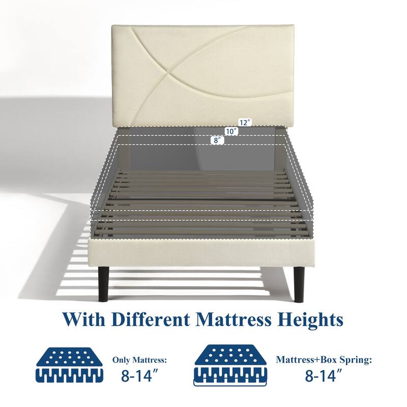 Homy Casa Platform Bed with LED Headboard & Charging Ports
