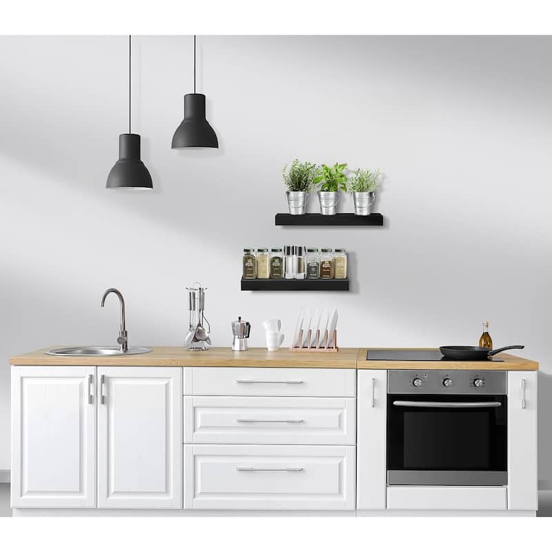 Sorbus Rustic Floating Shelf (Set of 2)