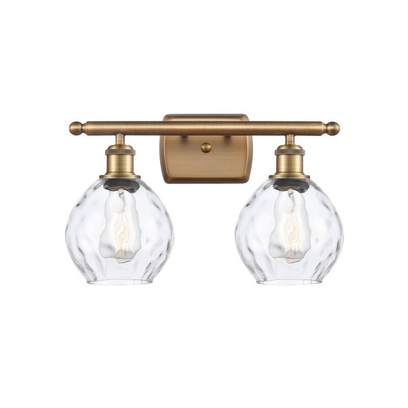 Innovations Lighting Small Waverly 2 Light 16" Wide Bathroom Vanity - Brushed Brass / Clear