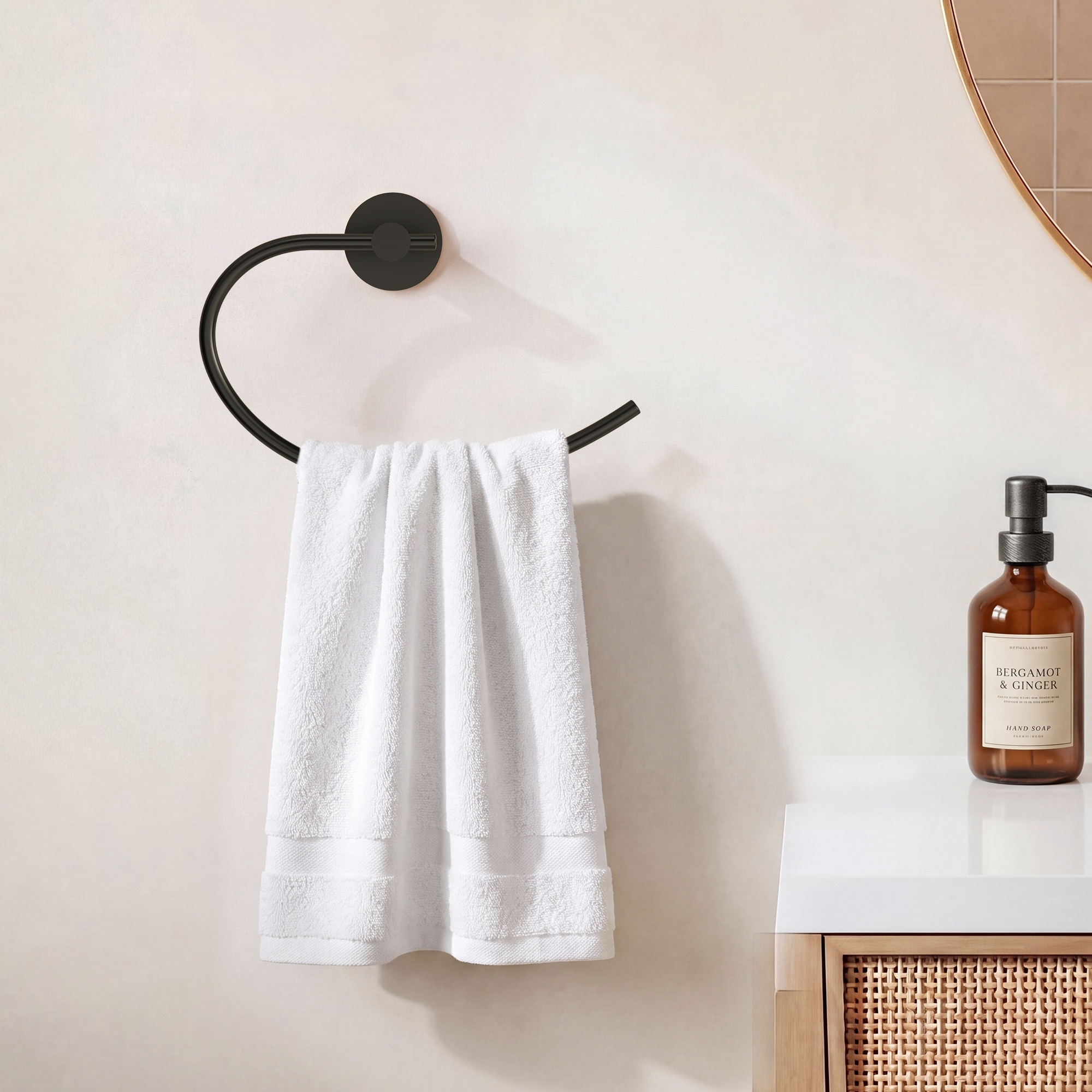 Wall-Mount Towel Ring Bath Hardware Accessory