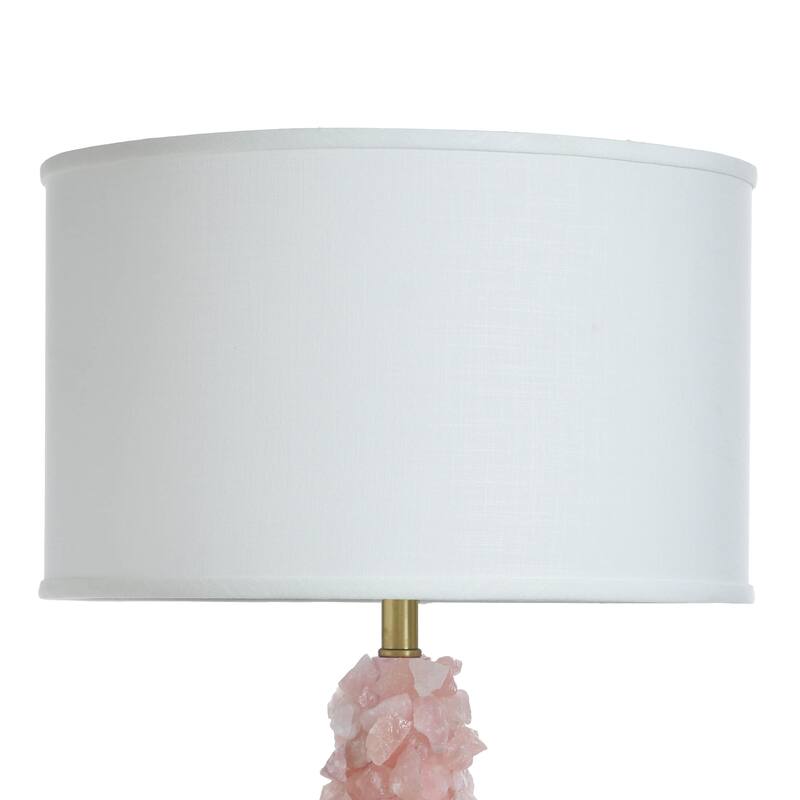 Tamara Day for Stylecraft Belinda Stone Table Lamp - Rose Quartz - Off-White Shade