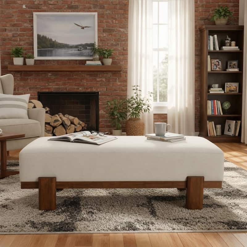 Christopher Knight Home - Kirov 54.75" Modern Upholstered Entryway Bench with 9" Thick Cushioned Seat & Solid Wood Legs