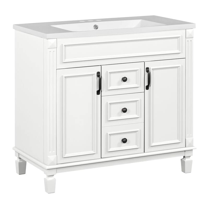 2 Drawers Bathroom Vanity with Top Sink