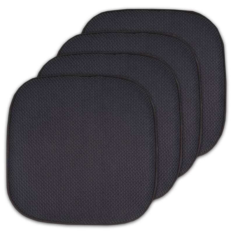 16-in. Square Non-slip Memory Foam Seat Cushions (2 OR 4) - 16 X 16 - Set of 4 - Grey