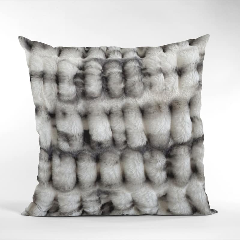 Plutus Off White Sherpa Animal Faux Fur Luxury Throw Pillow - On Sale ...