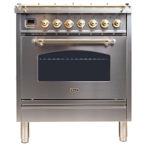 slide 2 of 20, 30" Nostalgie Series Freestanding Single Oven Dual Fuel Range with 5 Sealed Burners