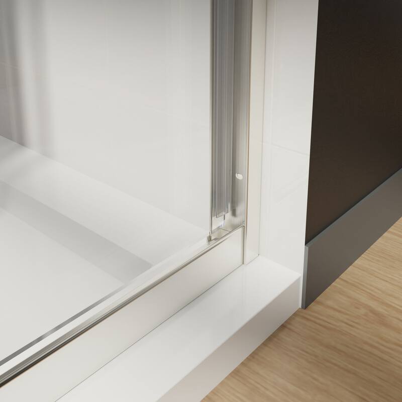 60''x72'' Double Sliding Semi-Frameless Shower Door with 6mm Tempered Glass