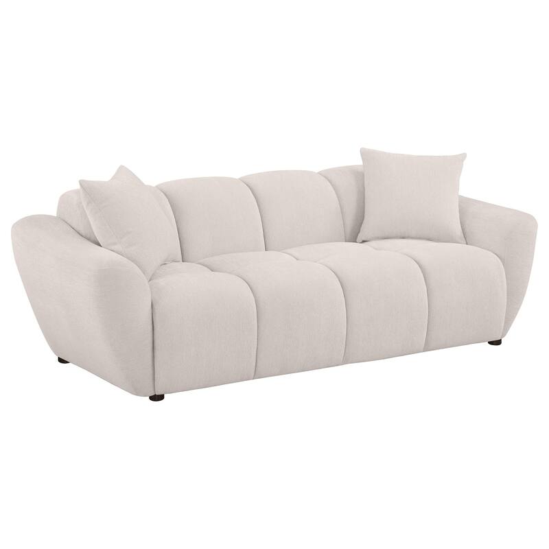 Destino Chenille Upholstered Splayed Arm Sofa Greige - Greige